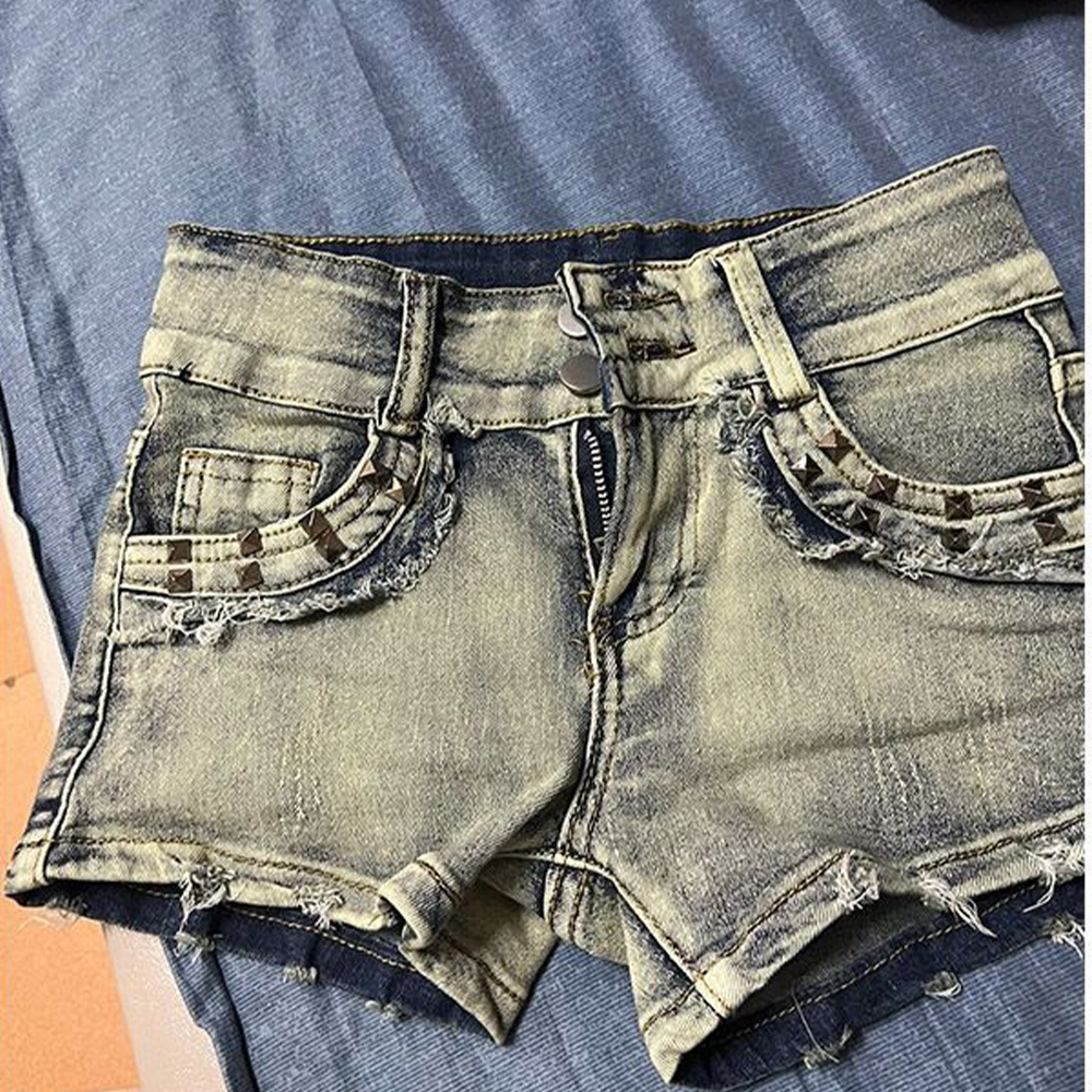 Street Fashion Hot - Retroy2K American Rivet Shorts Women's Fashion
