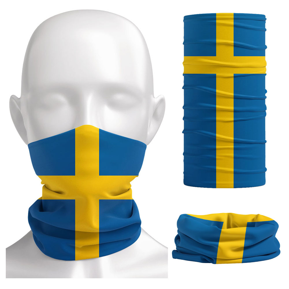 Balaclava Face Mask - Sweden Flag Printed Bandana Headwear Riding