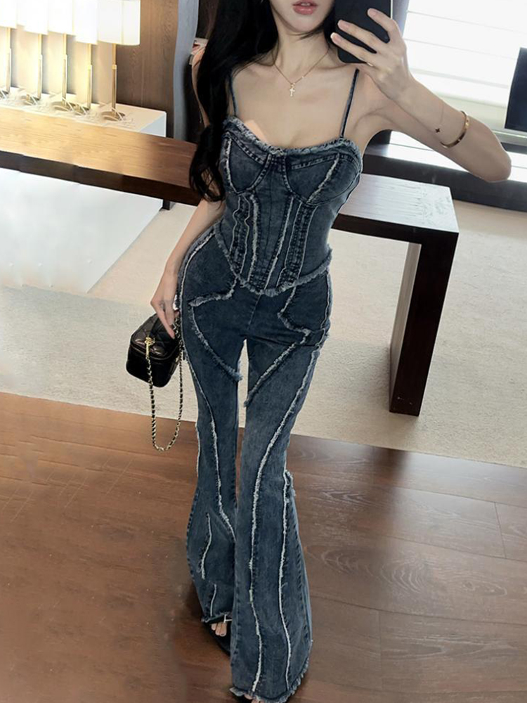 Street Fashion Outfit For Men - Vintage Denim Slim 2 Piece Outfit
