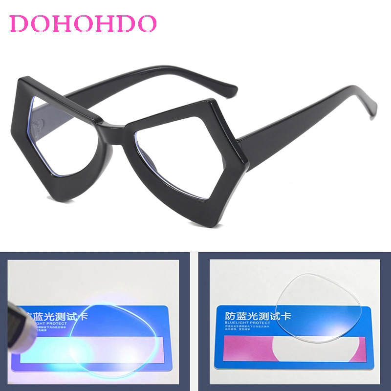 Fashion Street Cat - Full Black Irregular Pentagon Cat Eye