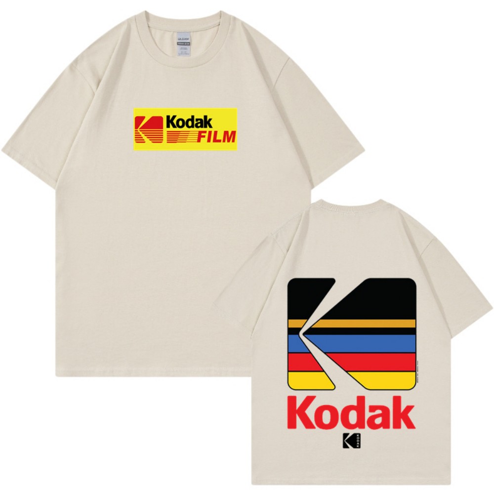 Street Fashion Photographers - Kodak T-shirt, Korean style, retro fashion,