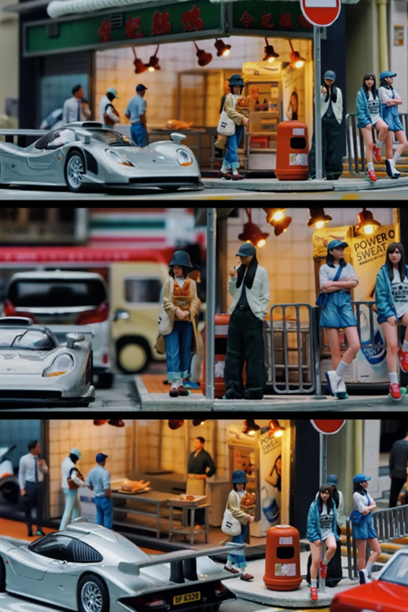Street Fashion Photographers - 1:64 Model Miniature DIY Scene Accessory
