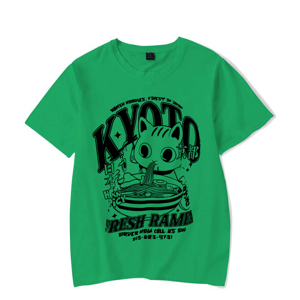 Cute Kyoto Cat Print Men Woman - Street Fashion Kyoto ulasan dan harga