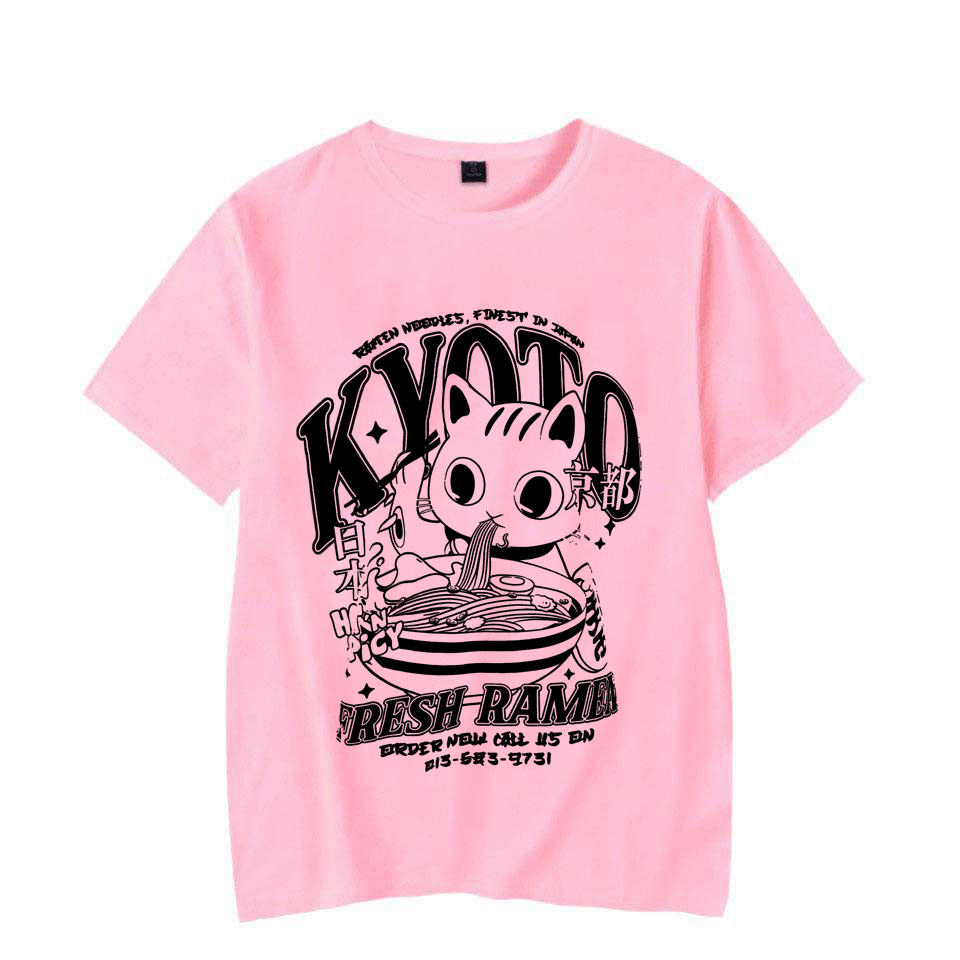 Cute Kyoto Cat Print Men Woman - Street Fashion Kyoto ulasan dan harga