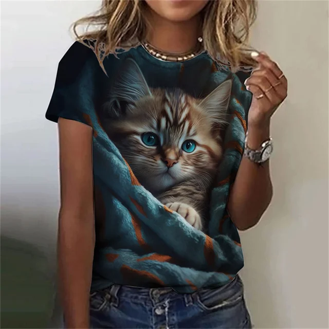 Fashion Women's T-shirt 3D Pri - Fashion Street Cat ulasan dan harga