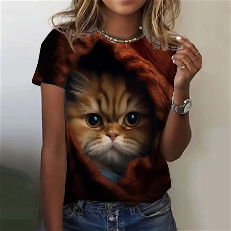 Fashion Women's T-shirt 3D Pri - Fashion Street Cat ulasan dan harga