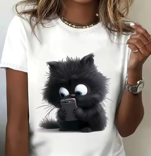 2025 New 3D Cat Print Ladies U - Fashion Street Cat ulasan dan harga
