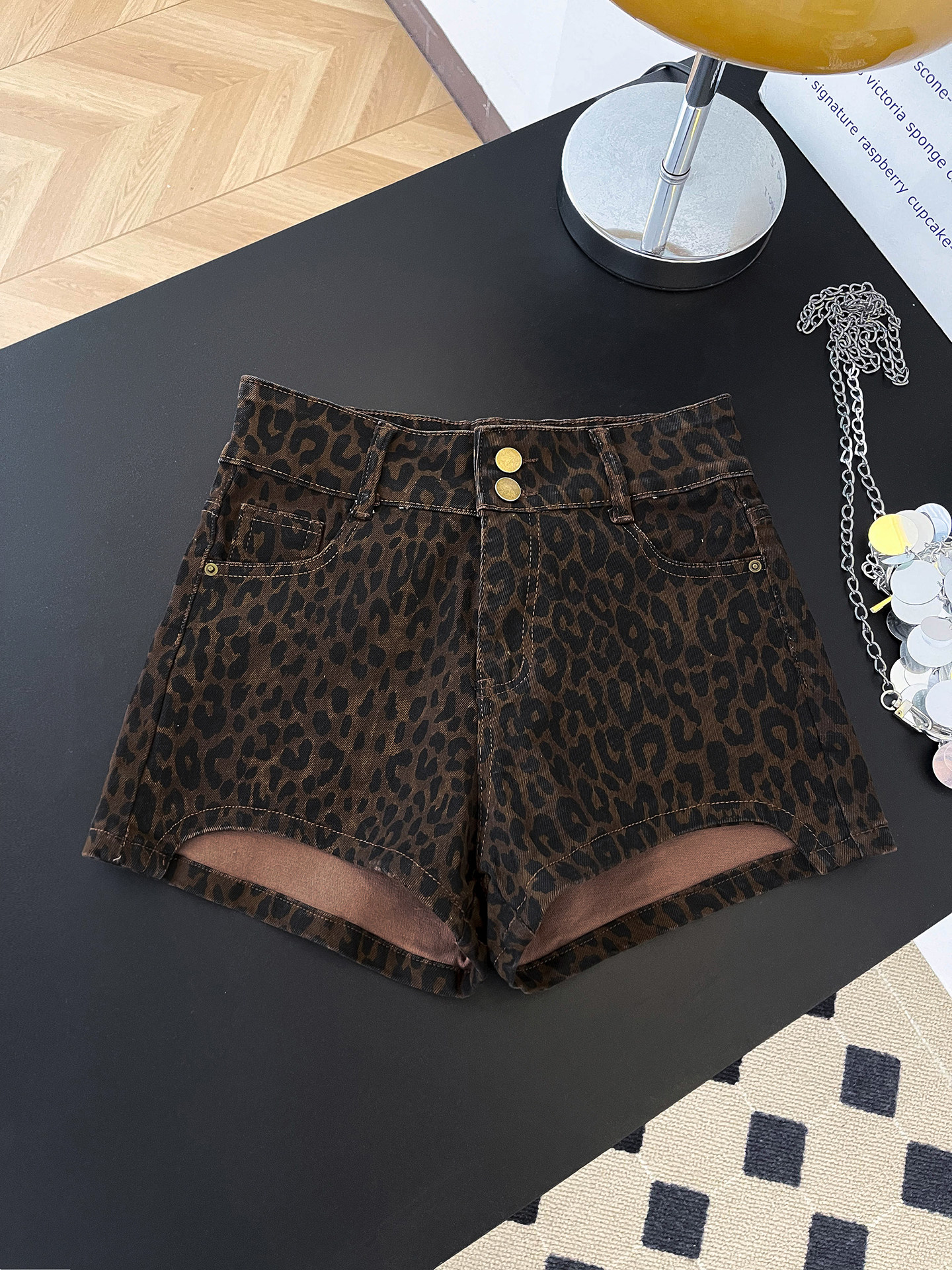 American Retro Leopard Print D - Street Fashion Hot ulasan dan harga