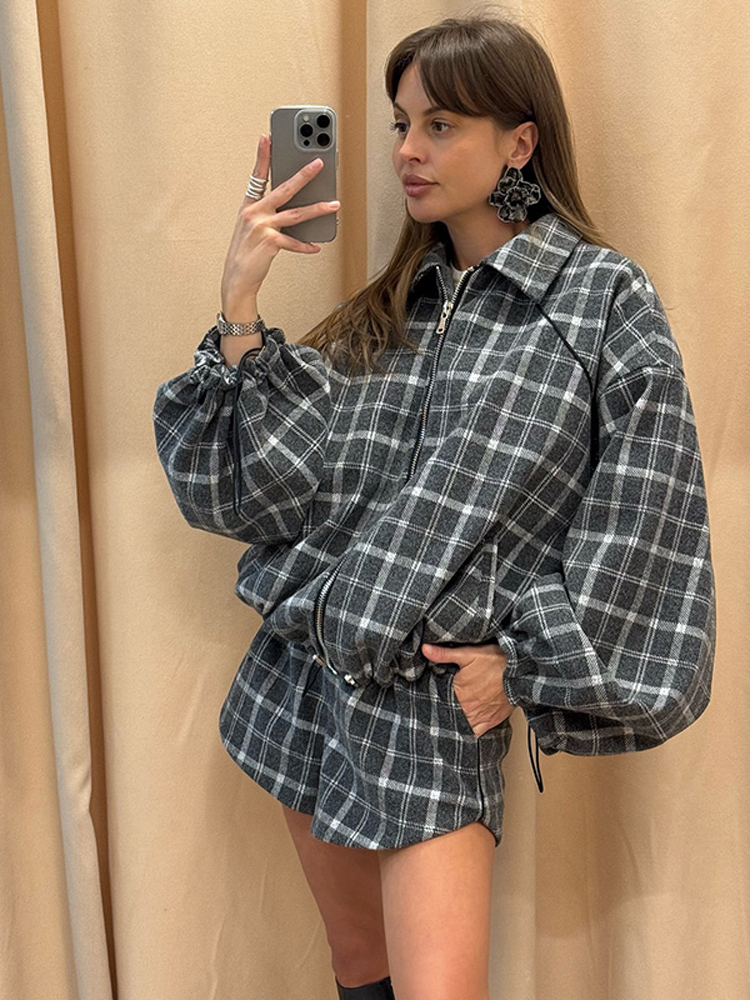 Women Casual Plaid Shorts Sets - Street Fashion Outfit For Men ulasan dan harga