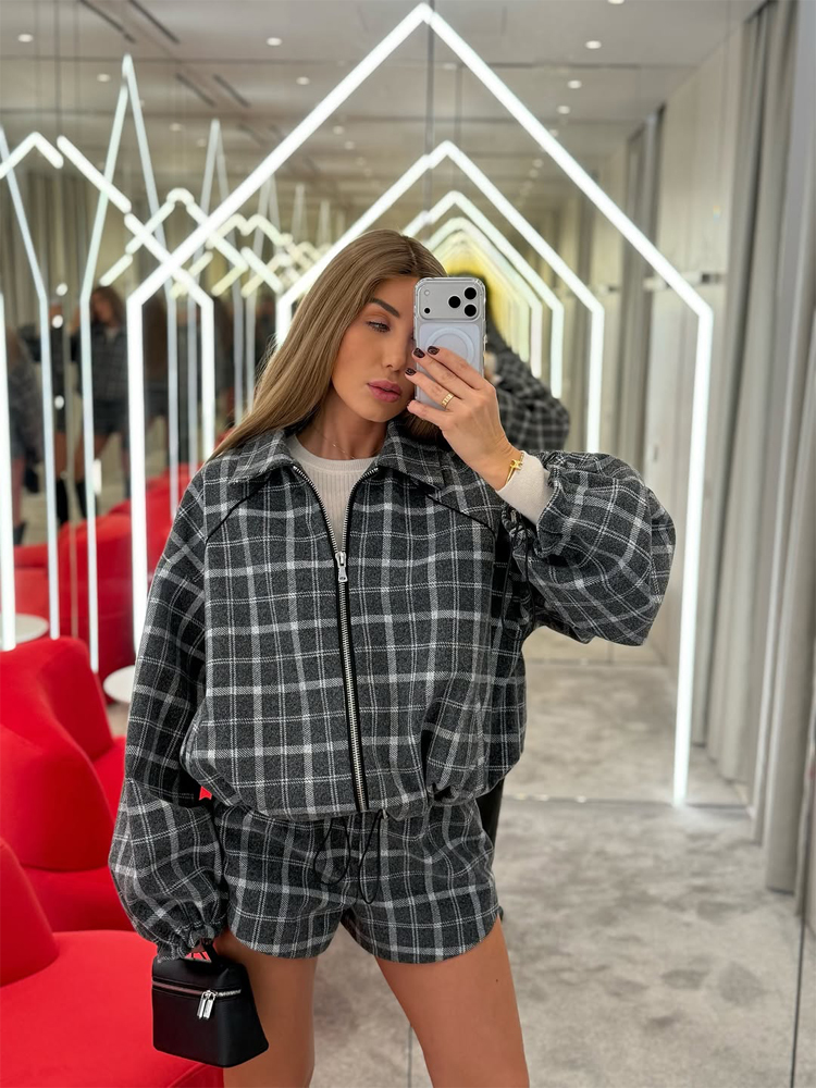 Women Casual Plaid Shorts Sets - Street Fashion Outfit For Men ulasan dan harga