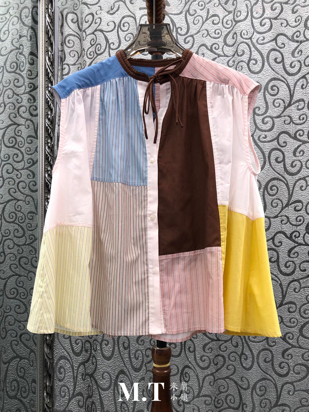 Loose Striped Color Block Slee - Street Fashion Milan ulasan dan harga