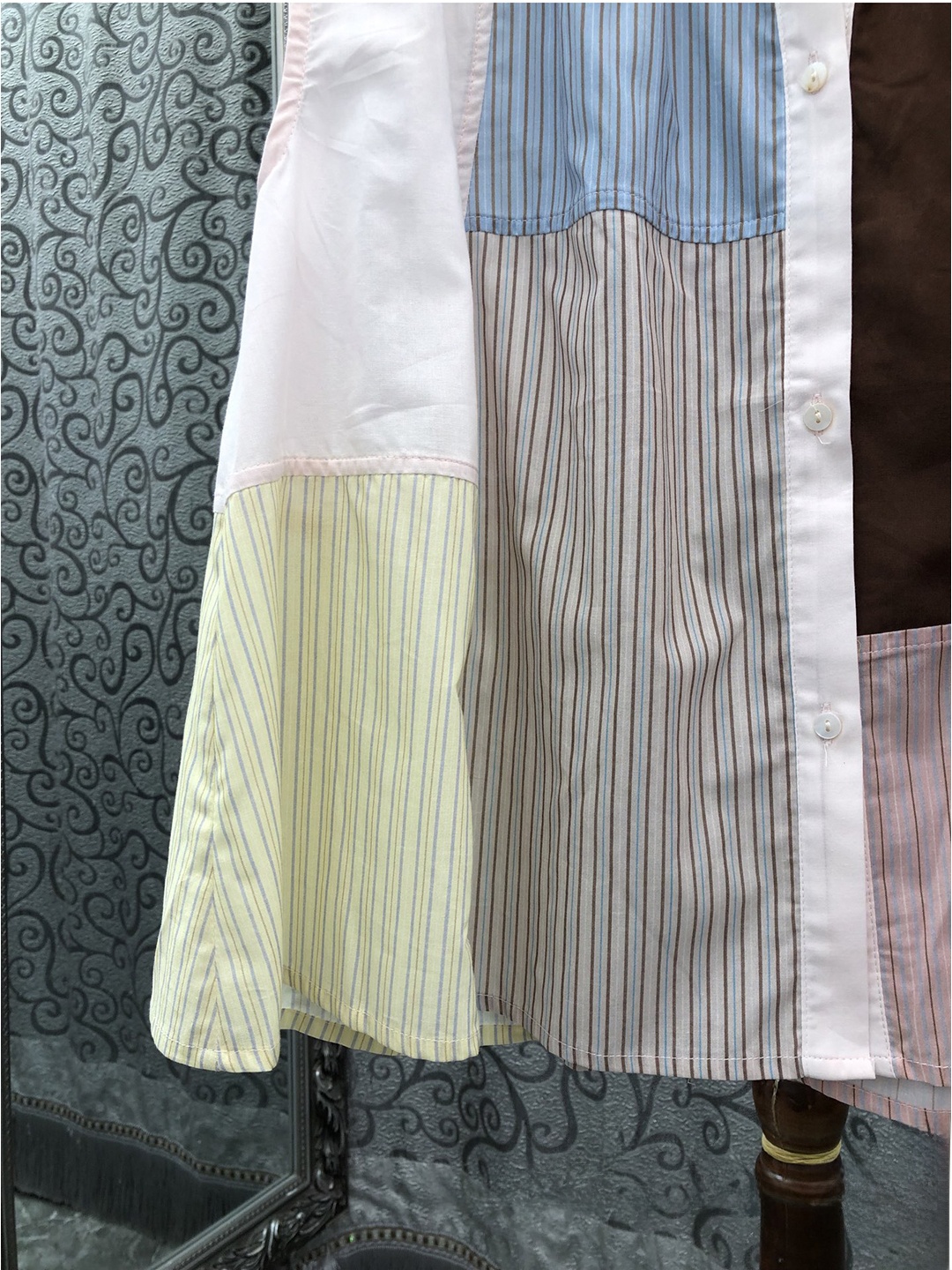 Loose Striped Color Block Slee - Street Fashion Milan ulasan dan harga