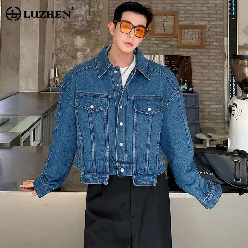 LUZHEN Personality Denim Short - Street Fashion Men 2025 ulasan dan harga
