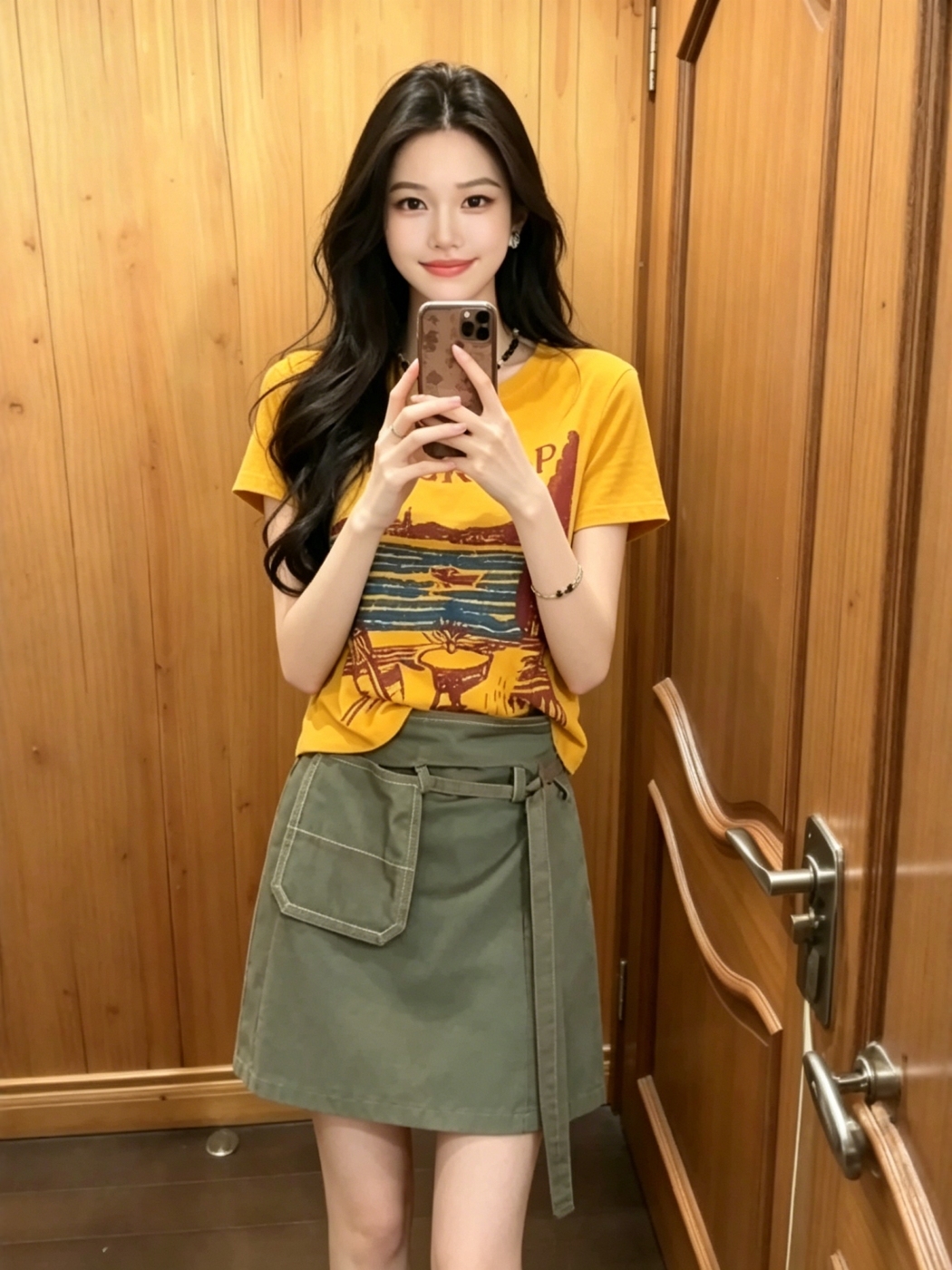 Retro Spicy Girl Print round N - Street Fashion Korean Girl ulasan dan harga