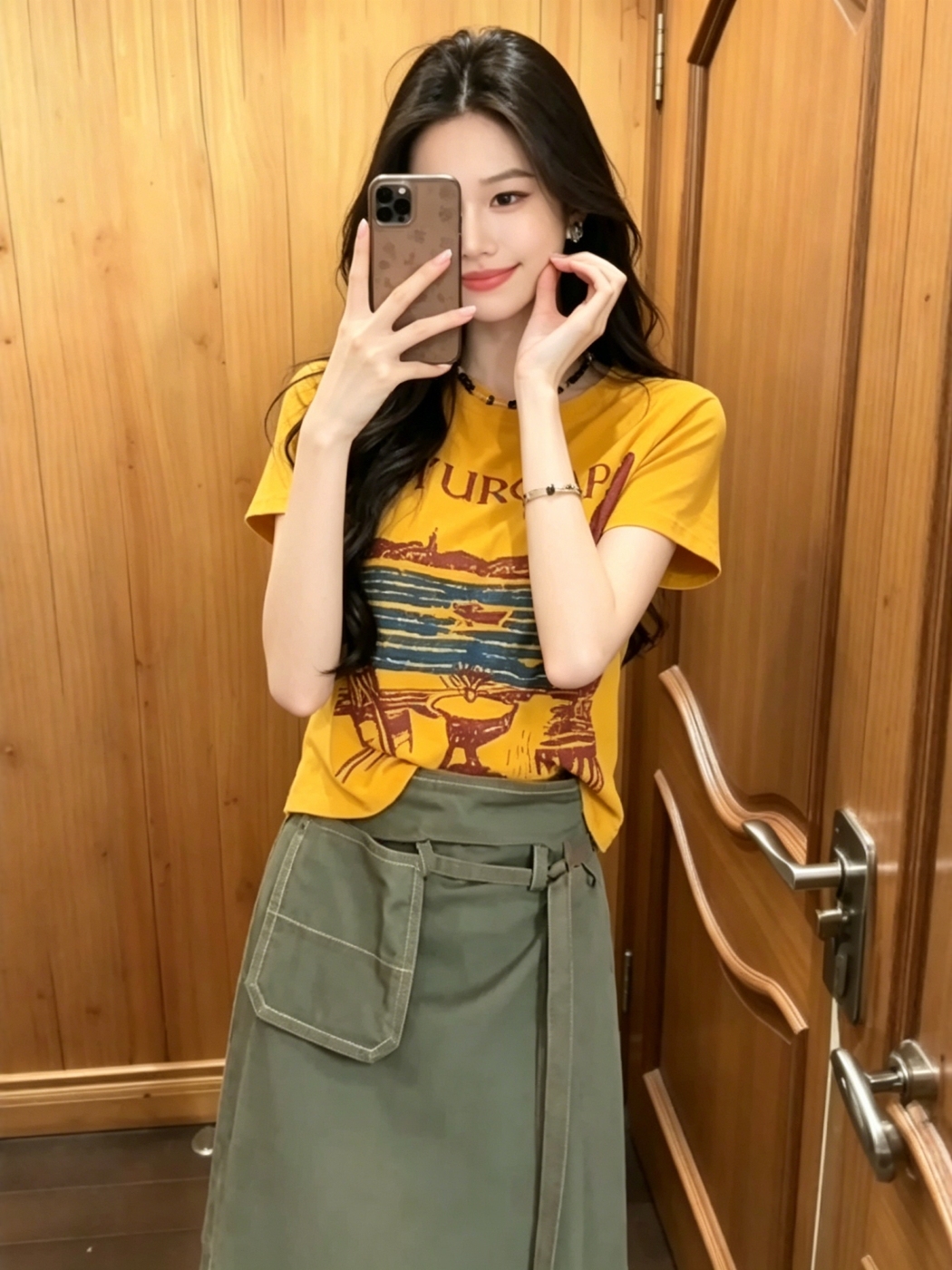 Retro Spicy Girl Print round N - Street Fashion Korean Girl ulasan dan harga