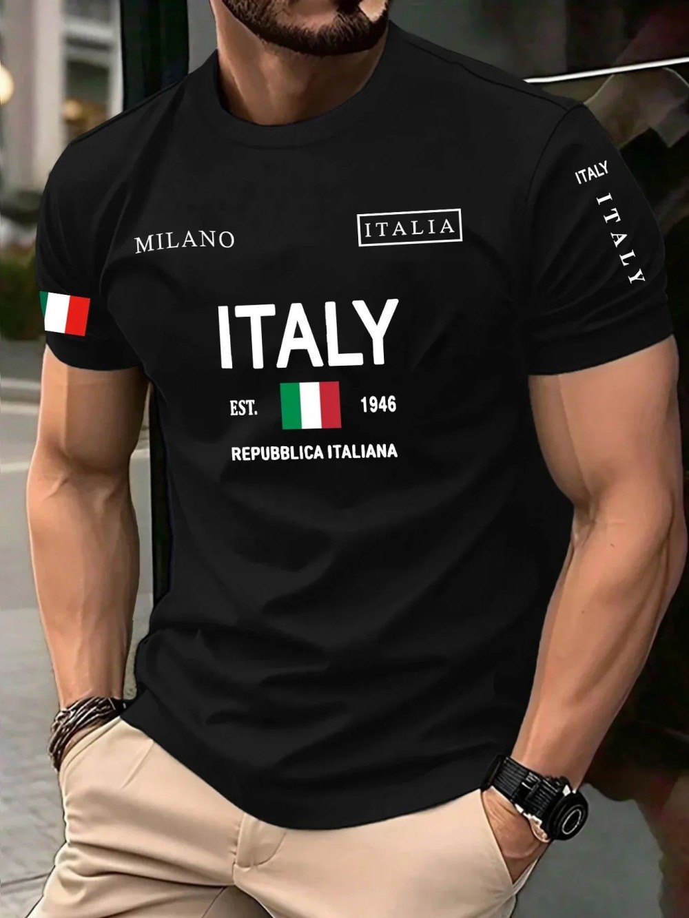 European and American men's su - Street Fashion Milan ulasan dan harga