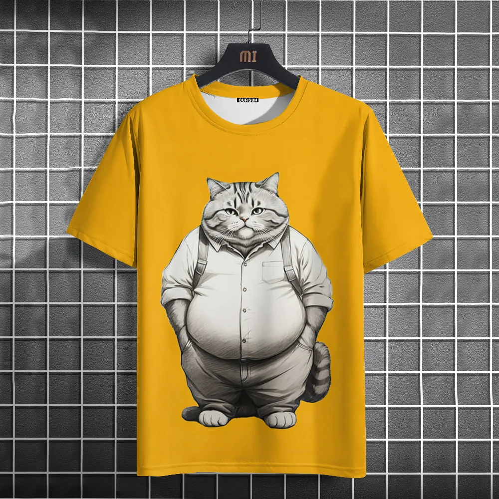 Summer Men T-Shirt Fun Cat 3D  - Fashion Street Cat ulasan dan harga