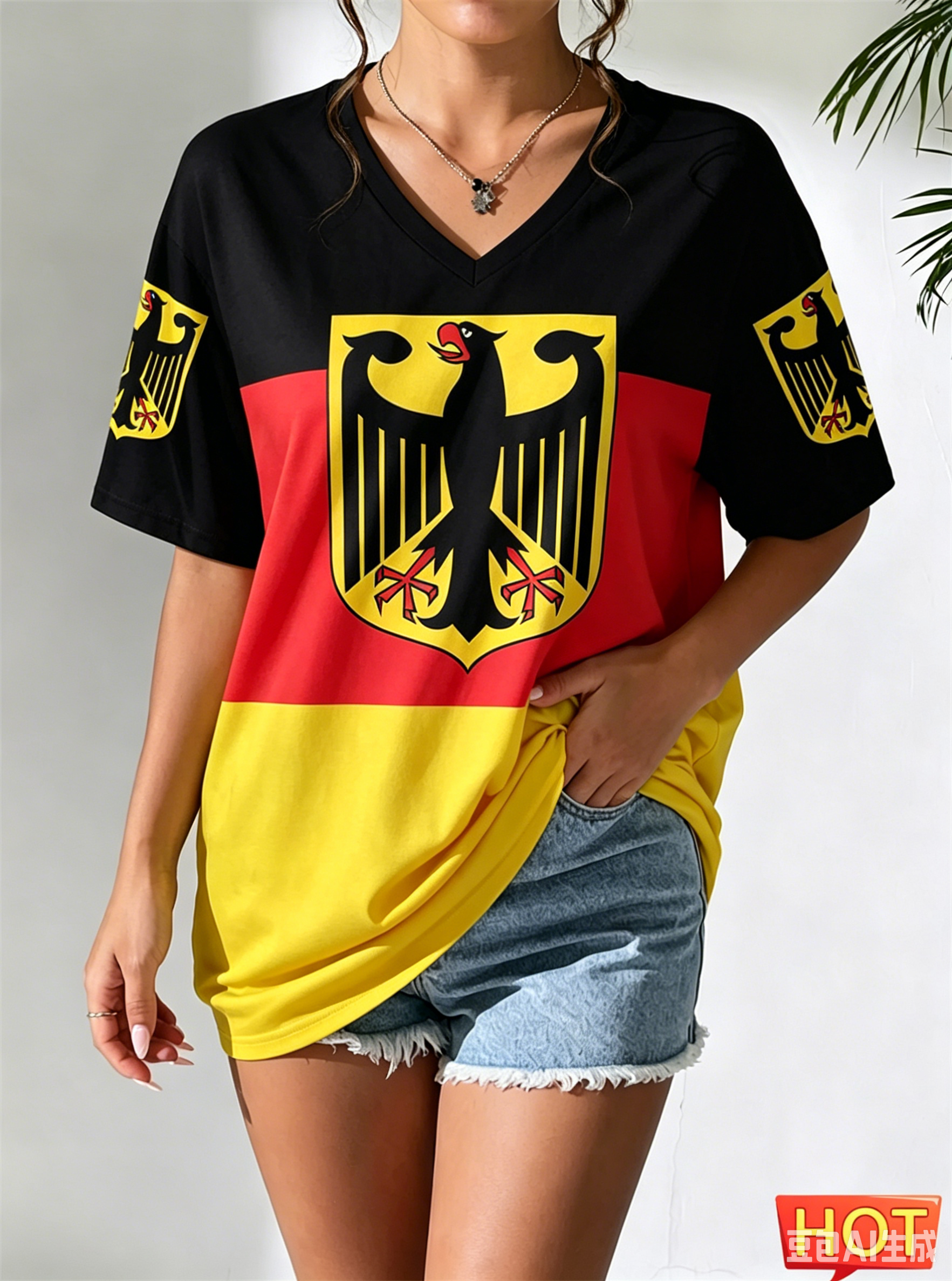 Germany National Flag Print Wo - Street Fashion Germany ulasan dan harga