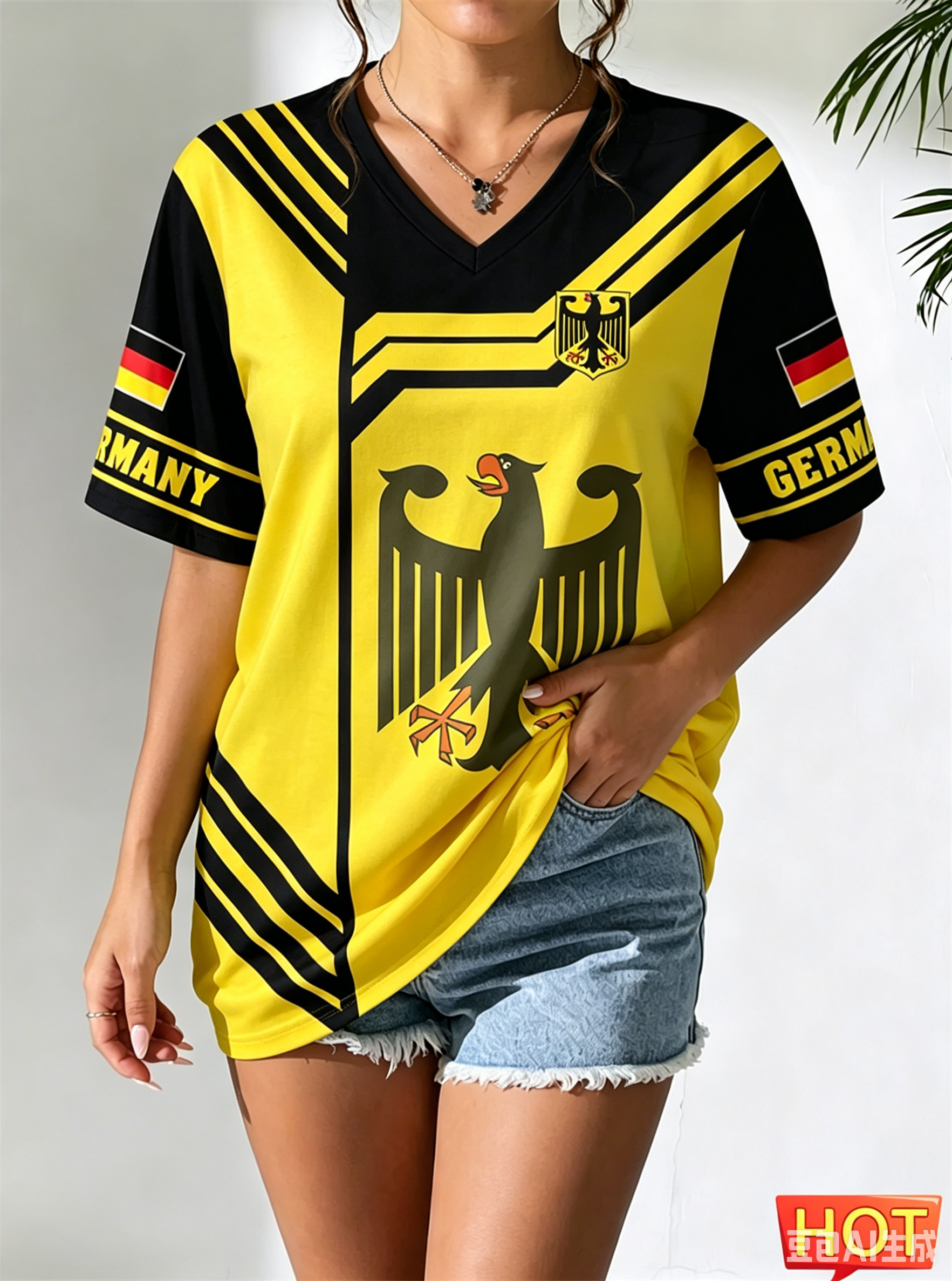Germany National Flag Print Wo - Street Fashion Germany ulasan dan harga
