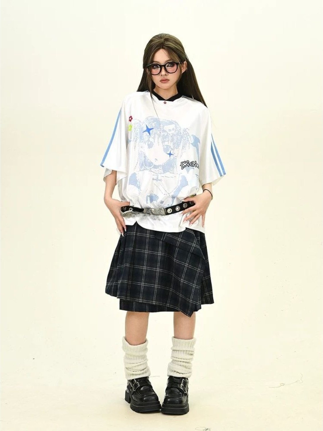 Sweet Cool Anime Girl Print Sh - Street Fashion Korean Girl ulasan dan harga