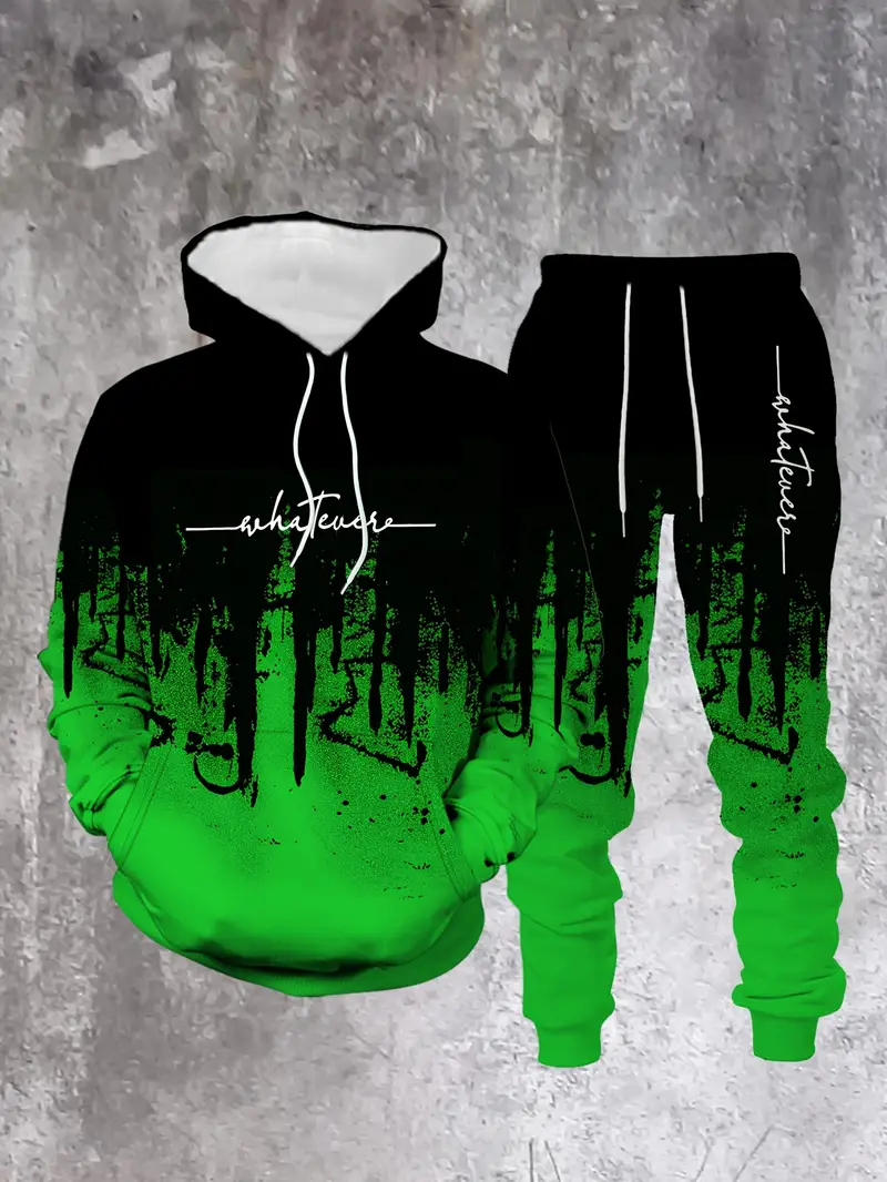 Gradient Color Paris Tracksuit - Street Fashion Outfit For Men ulasan dan harga