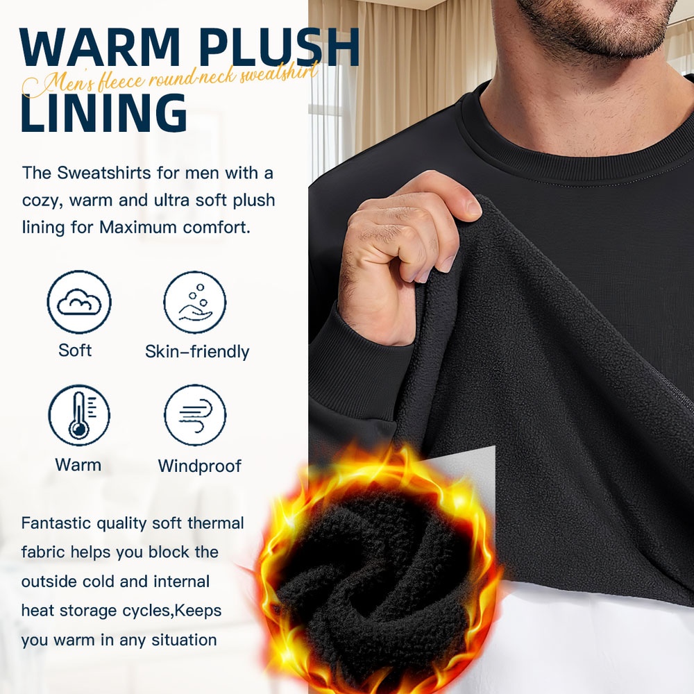 Men's Black Crew Neck Loose Sw - Street Fashion Berlin ulasan dan harga