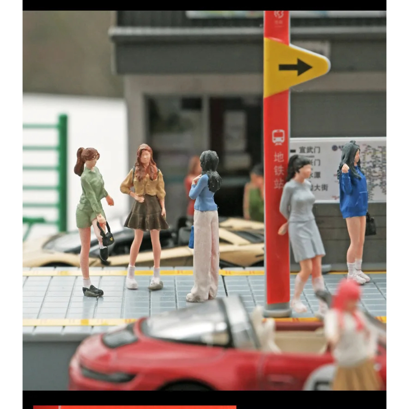 1:64 Model Miniature DIY Scene - Street Fashion Photographers ulasan dan harga