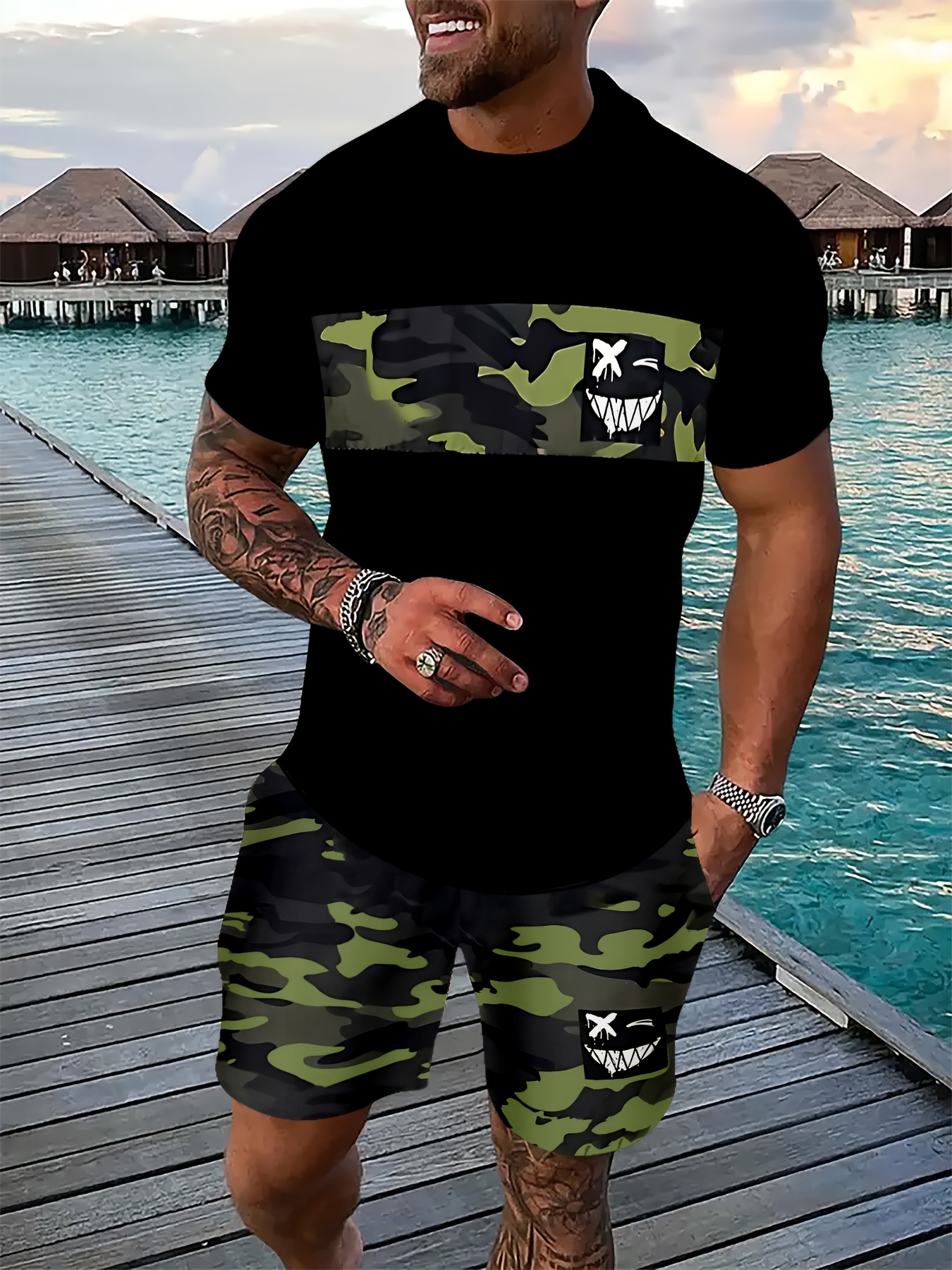 Summer Men's Sets Casual O-nec - Street Fashion Outfit For Men ulasan dan harga