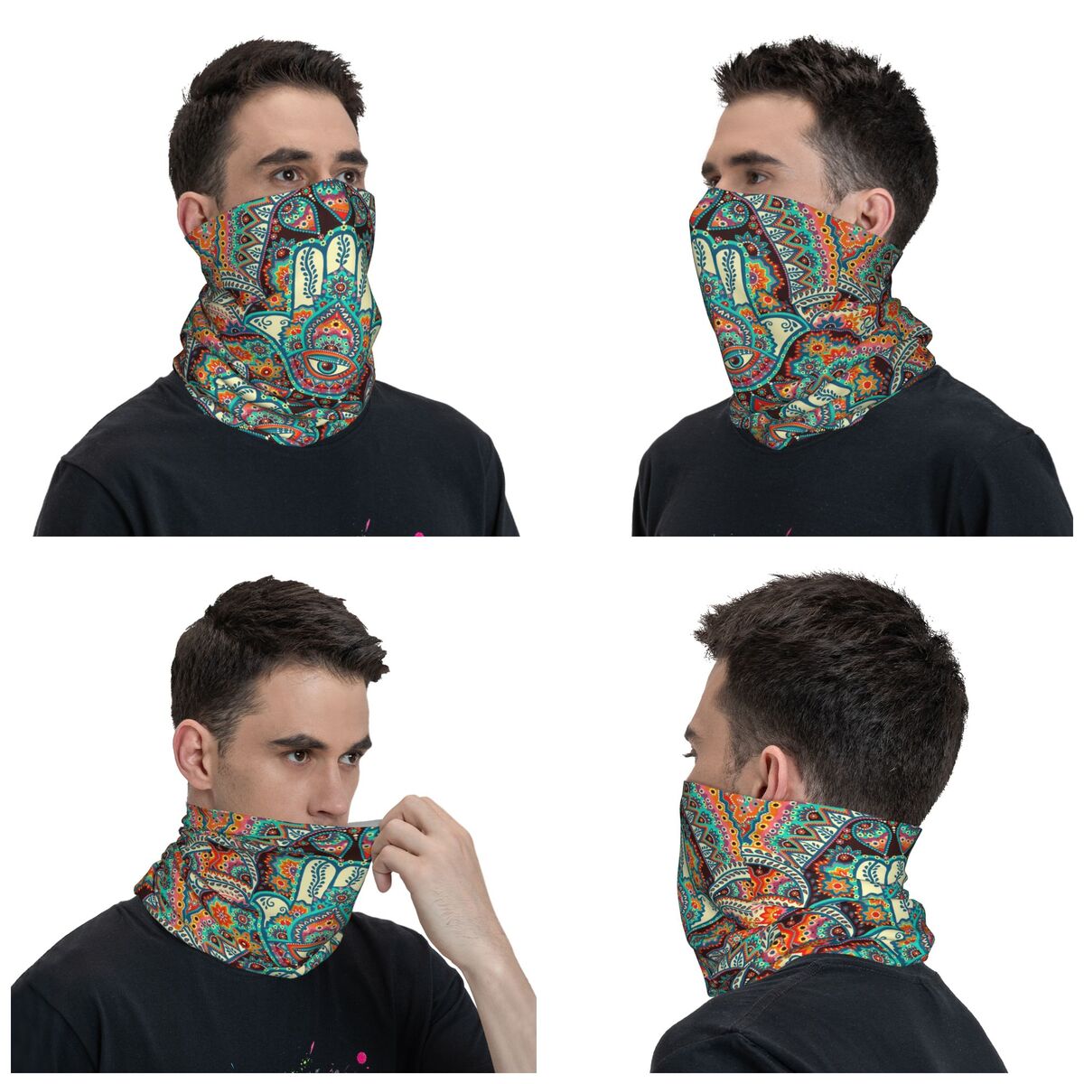 Hamsa Hand Bohemian Bandana Ne - Balaclava Face Mask ulasan dan harga