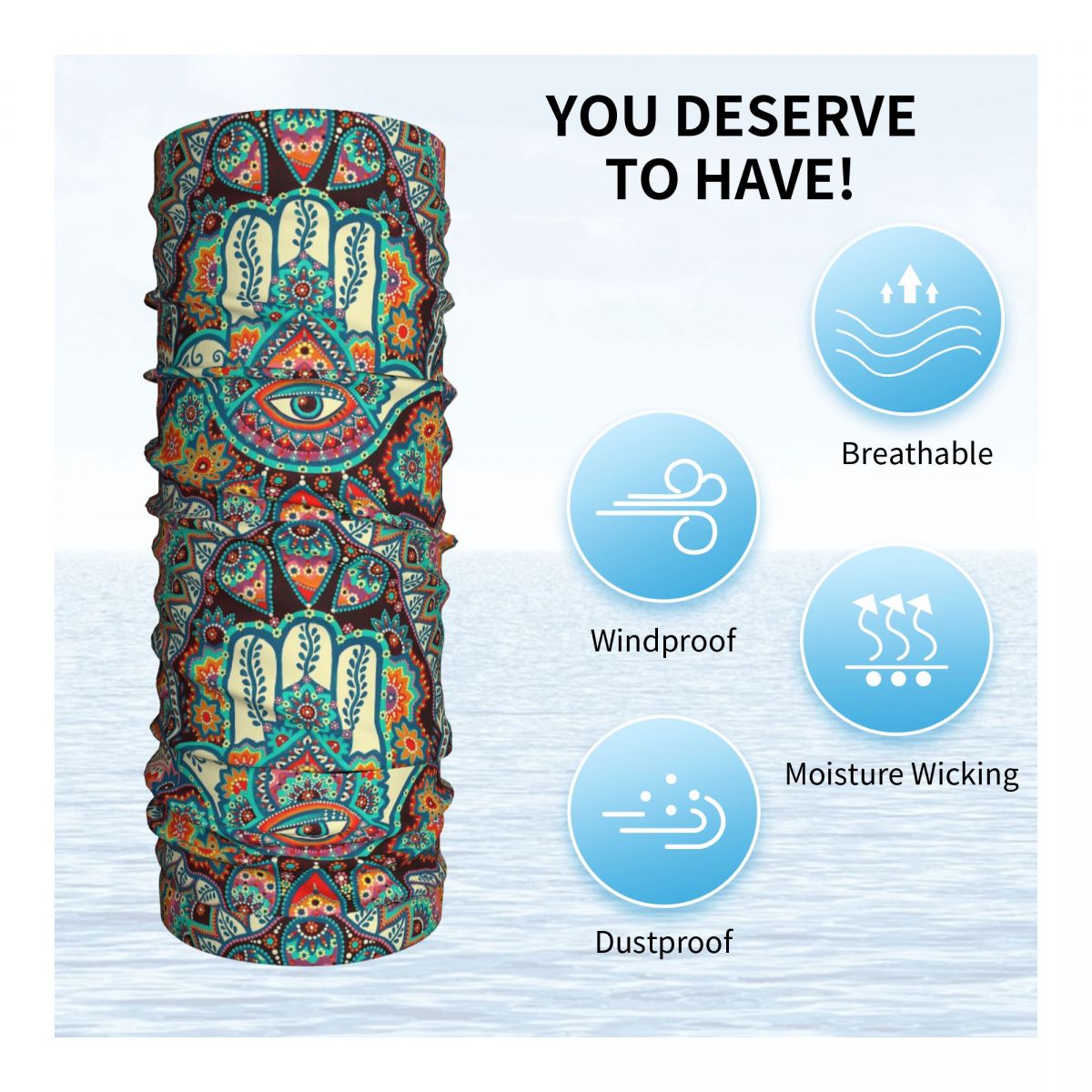 Hamsa Hand Bohemian Bandana Ne - Balaclava Face Mask ulasan dan harga