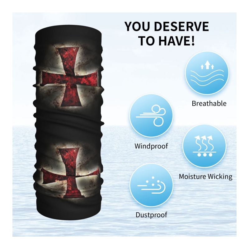 Custom Knights Templar Flag Ba - Balaclava Face Mask ulasan dan harga